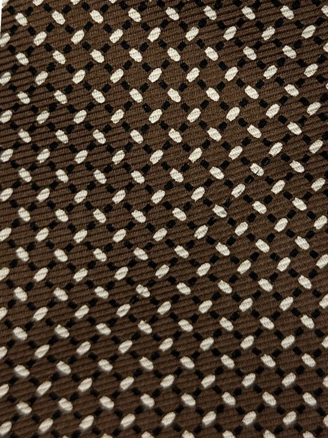 Kiton 5-Fold Brown Geometric Silk Tie