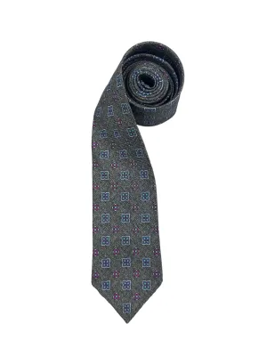 Kiton 5-Fold Light Grey Untipped Silk Tie