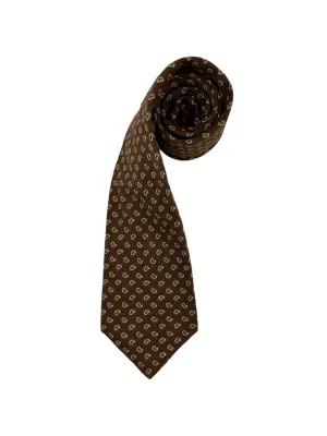 Kiton 5-Fold Tobacco Paisley Linen Tie
