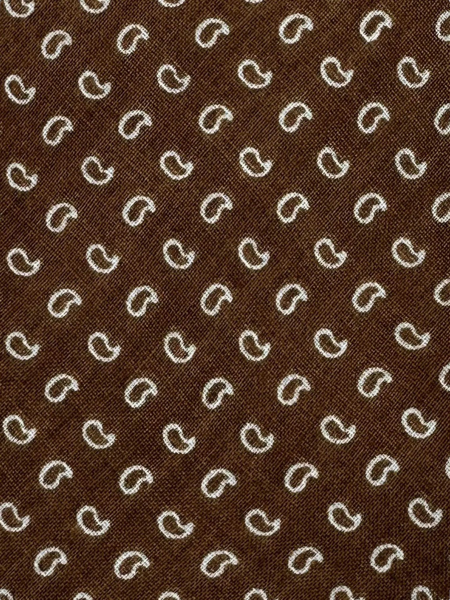 Kiton 5-Fold Tobacco Paisley Linen Tie