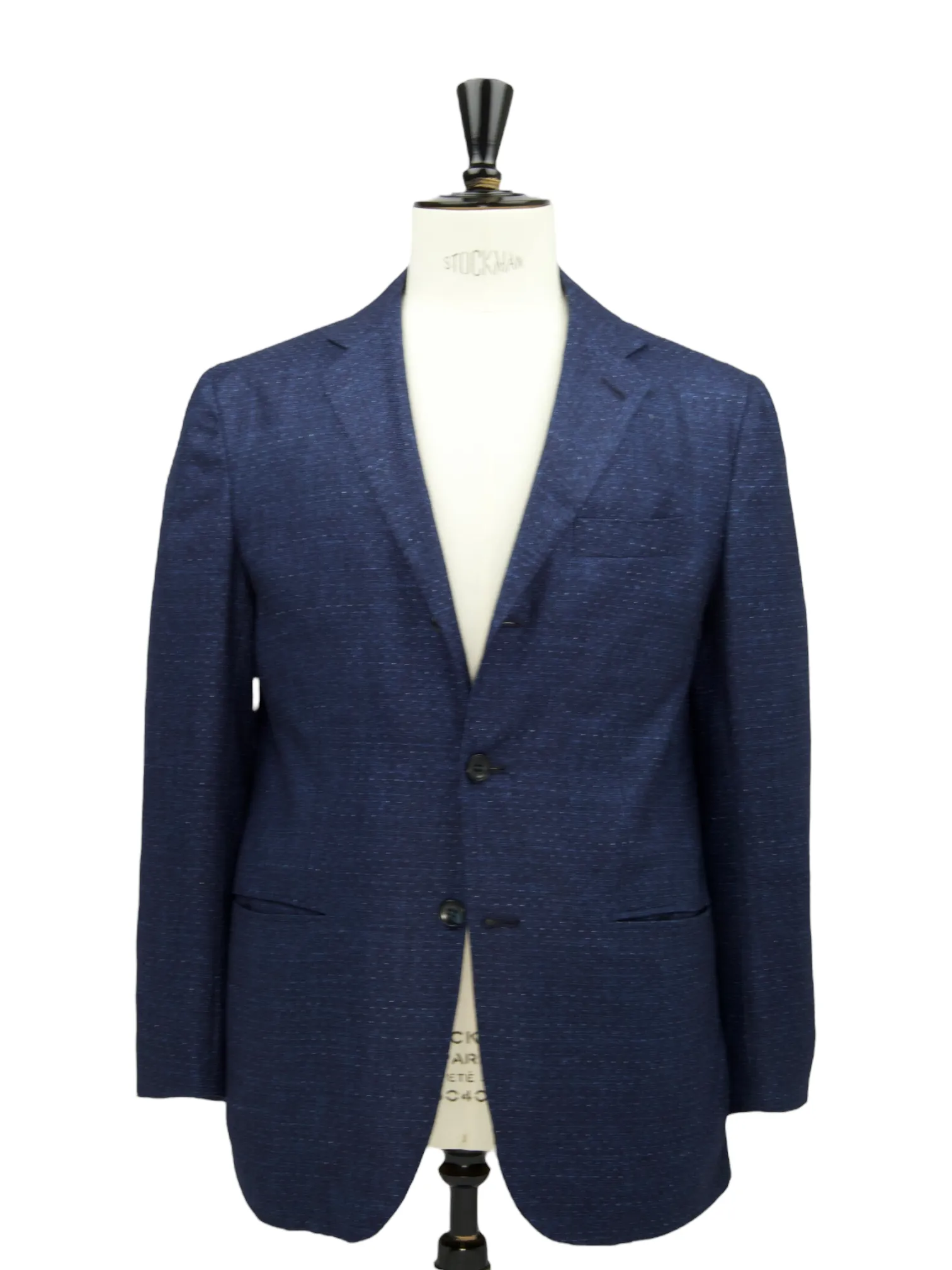 Kiton Blue Cashmere, Silk & Linen Geometric Suit