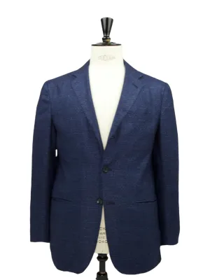 Kiton Blue Cashmere, Silk & Linen Geometric Suit