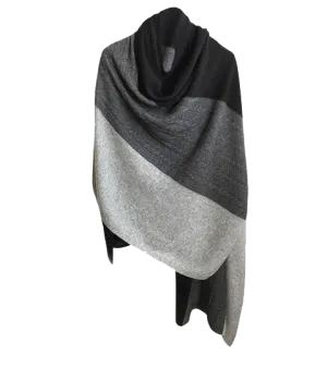 Knitted Cashmere Three-Tone Wrap