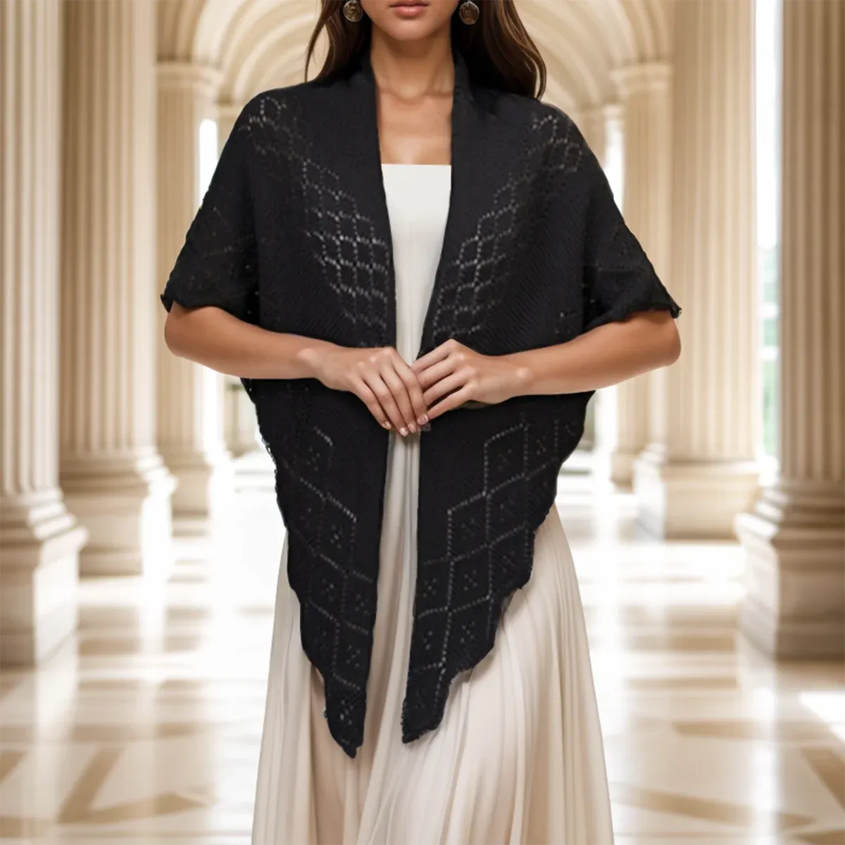 Knitted Hollow Out Shawl Wrap