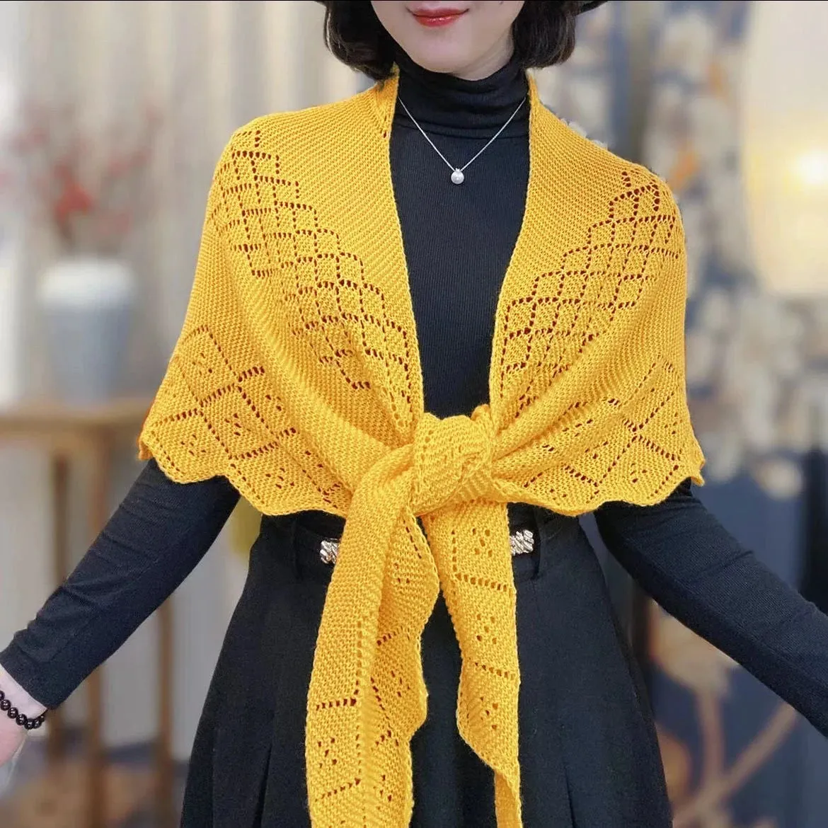 Knitted Hollow Out Shawl Wrap
