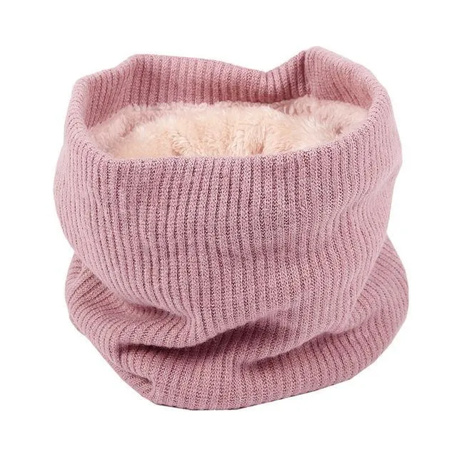 Knitted Neck Warmer with Faux Fur Lining