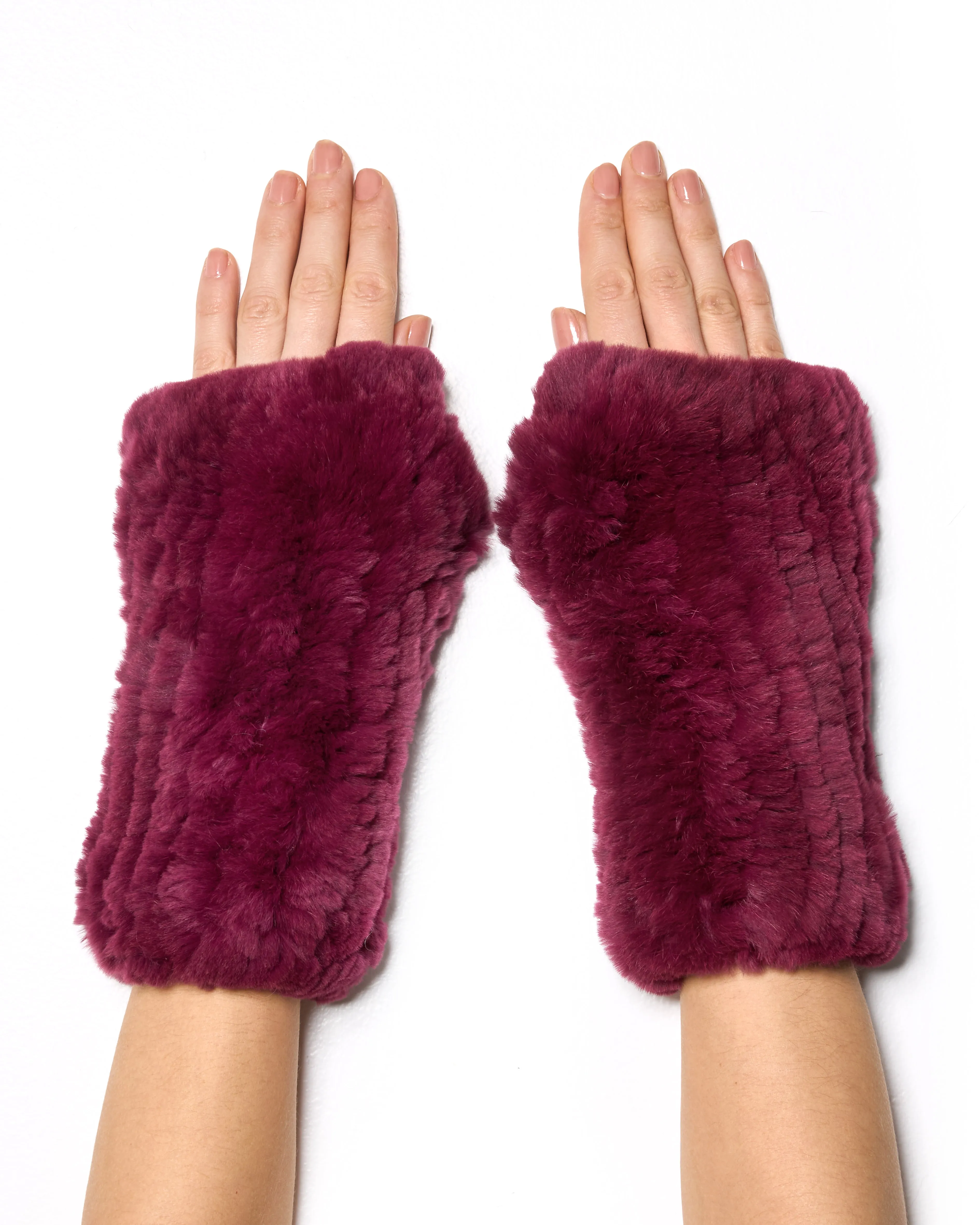 Knitted Rex Rabbit scarf and Gloves Set