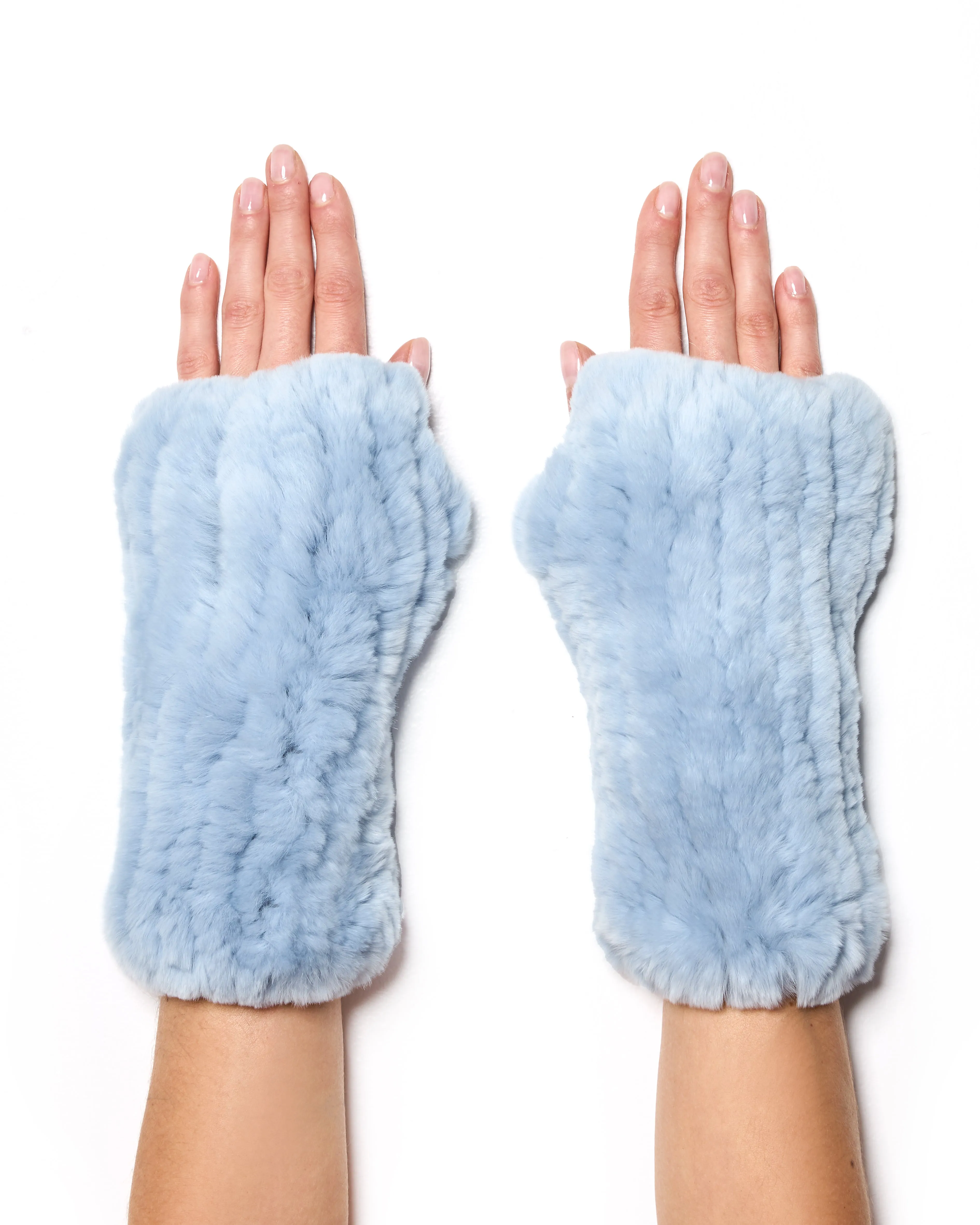 Knitted Rex Rabbit scarf and Gloves Set