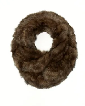 Knitted Sable Section Infinity Scarf