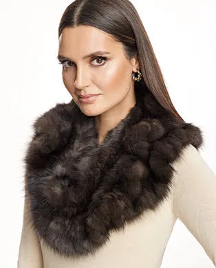 Knitted Sable Section Infinity Scarf