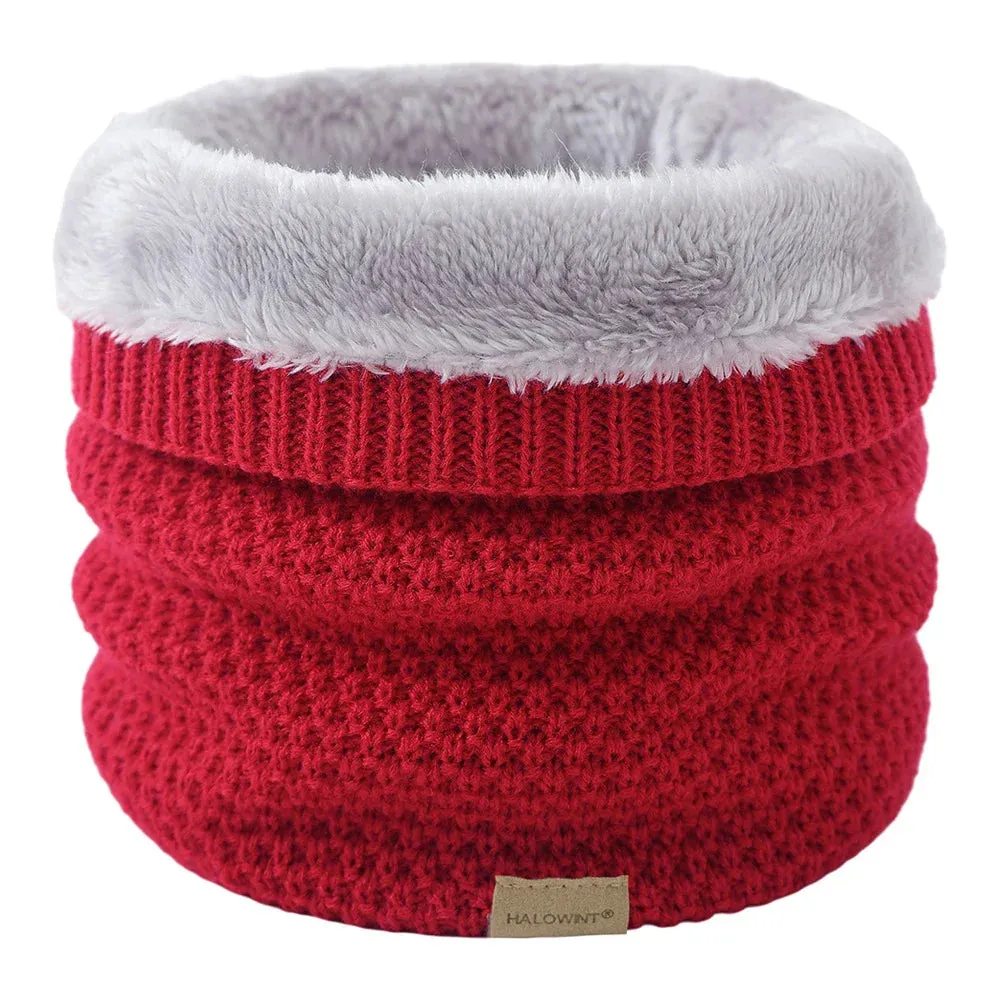 Knitted Scarf Winter Warm Snood Scarves Solid Thicken Wool Fur Neck Warmer Unisex Men Neck Scarfs Ring Female Pullover Scarf