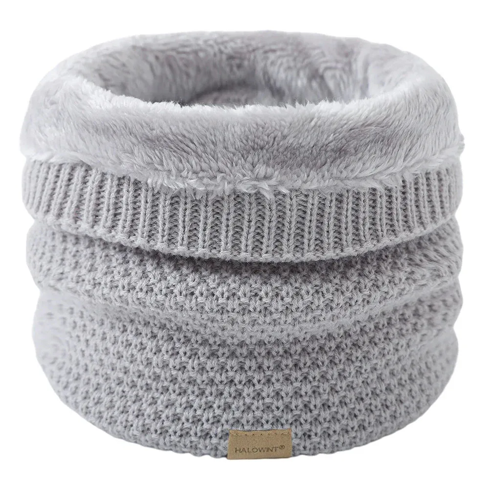Knitted Scarf Winter Warm Snood Scarves Solid Thicken Wool Fur Neck Warmer Unisex Men Neck Scarfs Ring Female Pullover Scarf