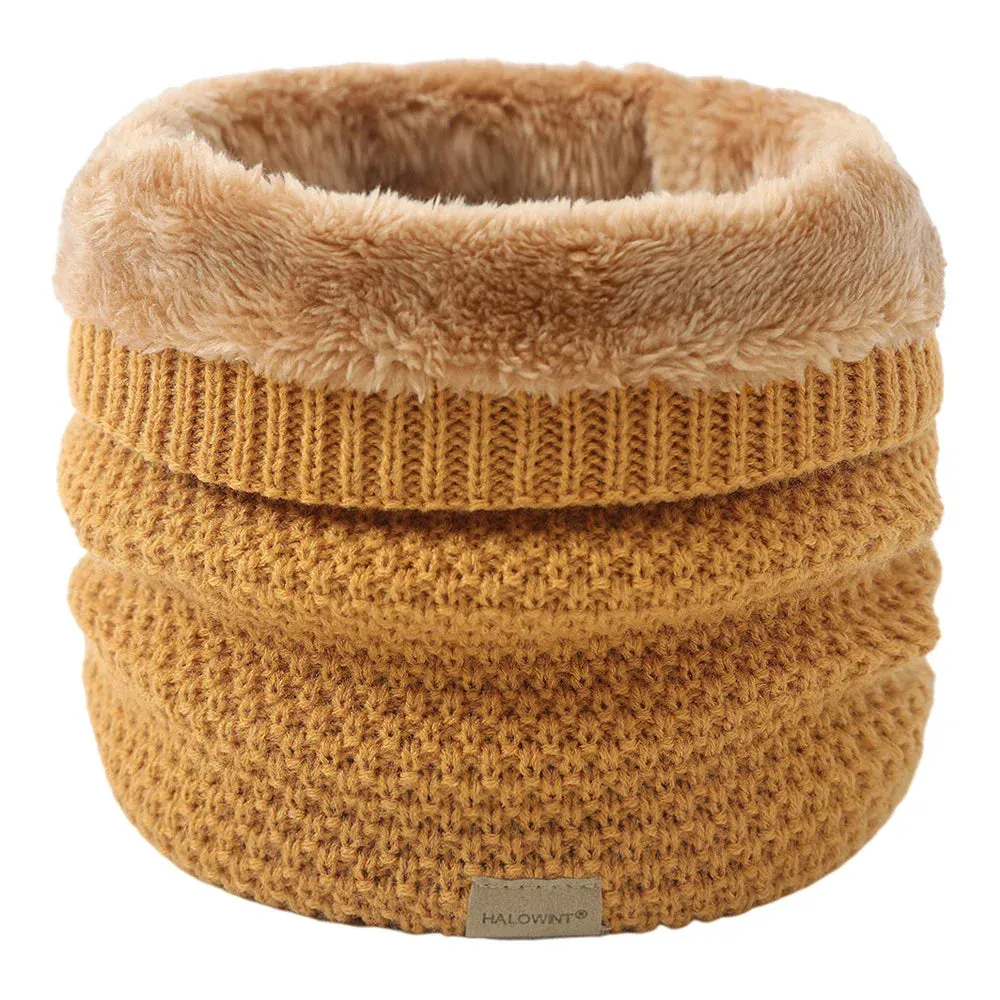 Knitted Scarf Winter Warm Snood Scarves Solid Thicken Wool Fur Neck Warmer Unisex Men Neck Scarfs Ring Female Pullover Scarf