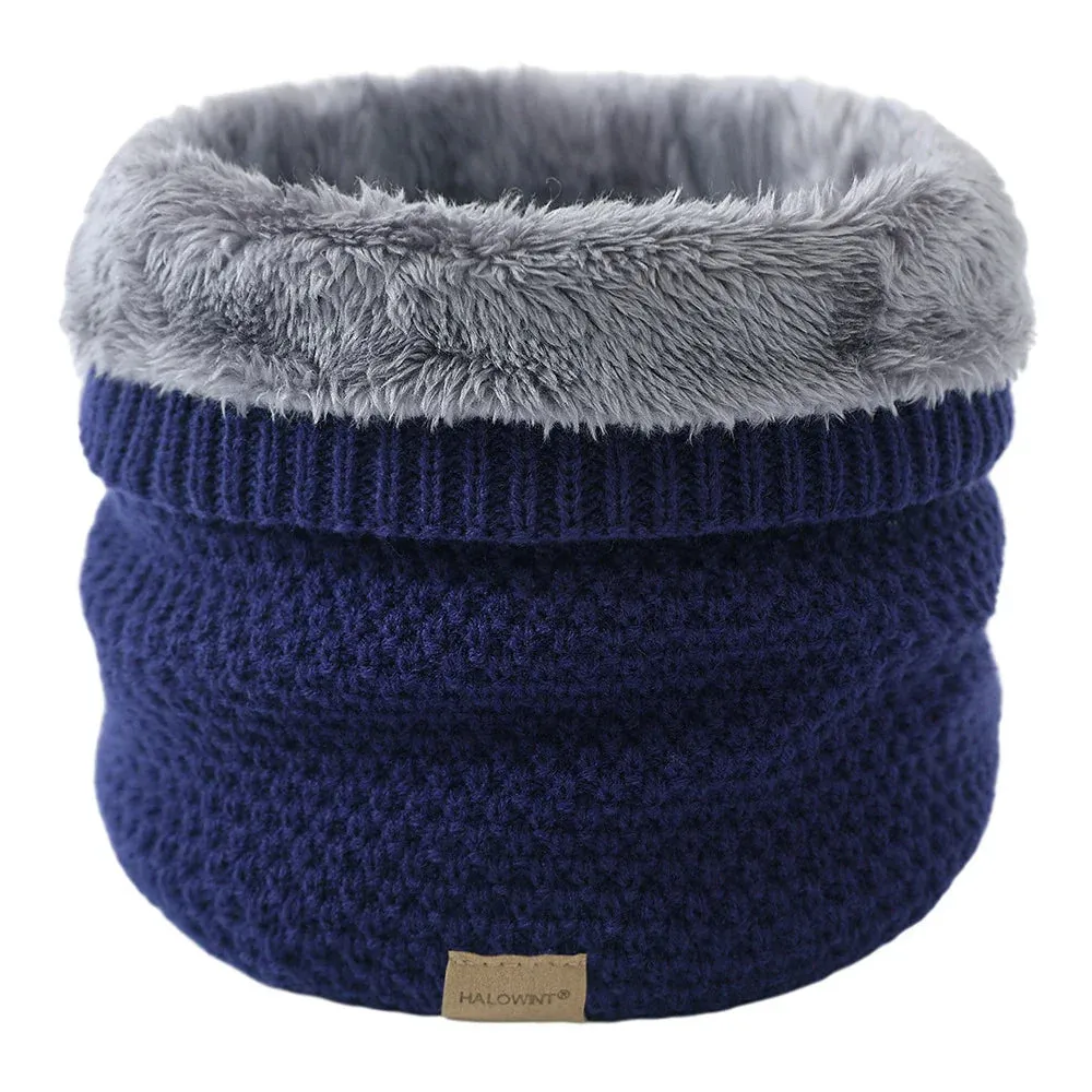 Knitted Scarf Winter Warm Snood Scarves Solid Thicken Wool Fur Neck Warmer Unisex Men Neck Scarfs Ring Female Pullover Scarf