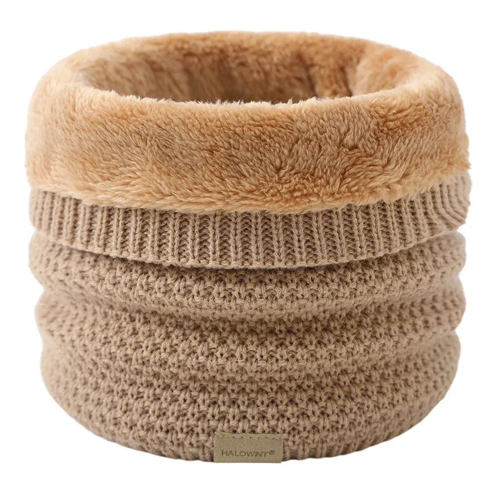 Knitted Scarf Winter Warm Snood Scarves Solid Thicken Wool Fur Neck Warmer Unisex Men Neck Scarfs Ring Female Pullover Scarf