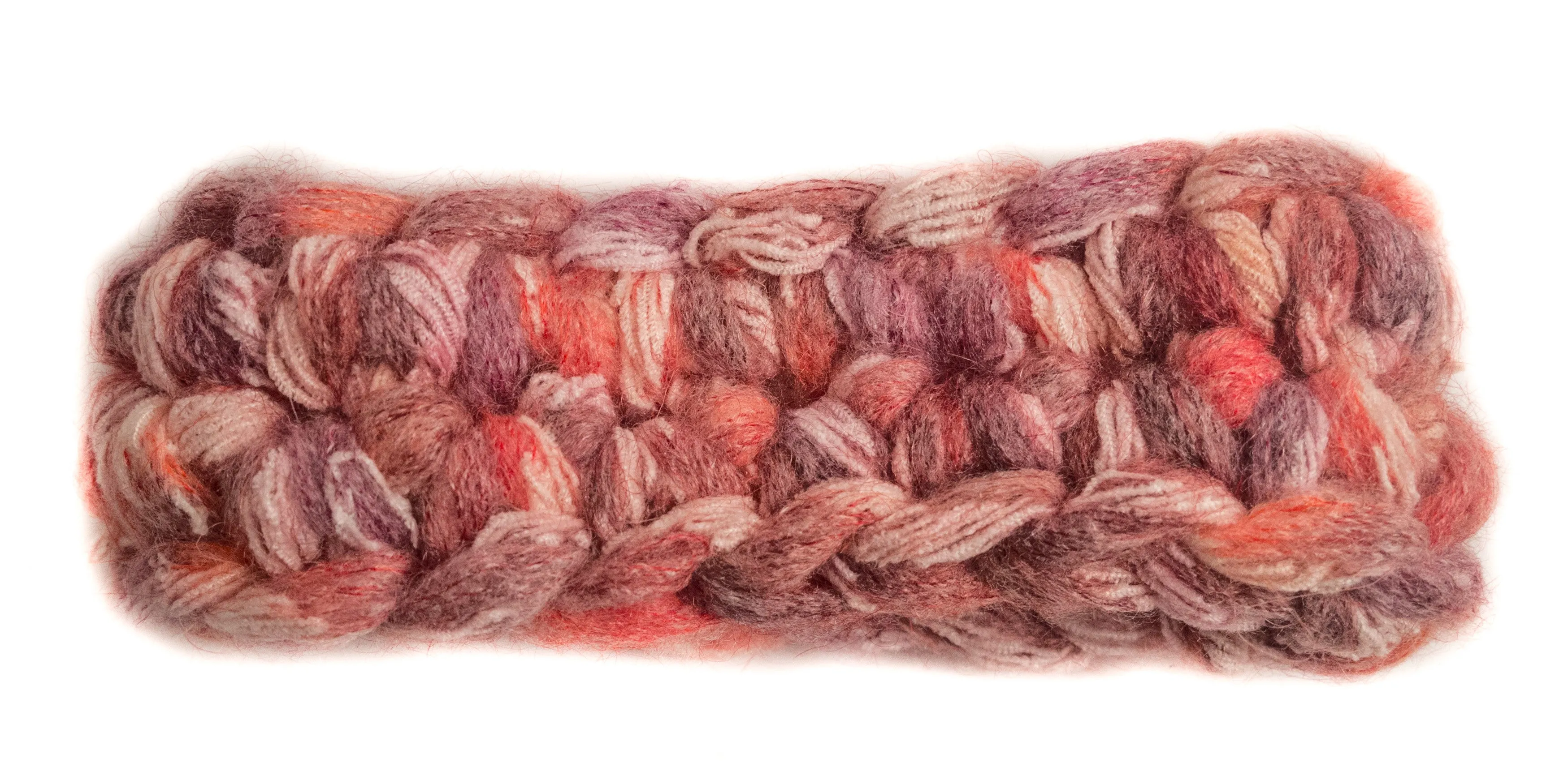 Knitted Woolen Scarf in Salmon and Purle Mix