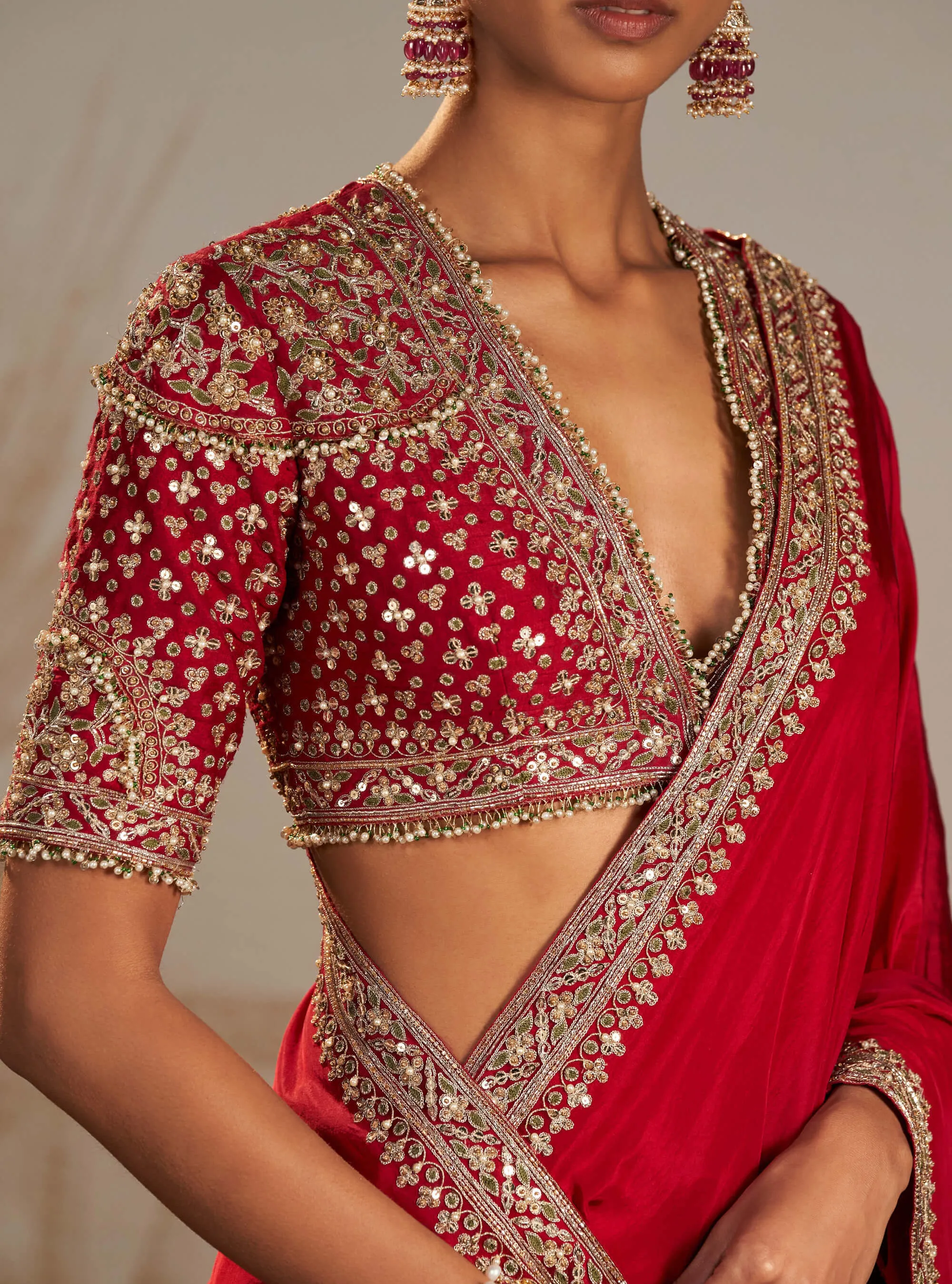 Lagan red sari set
