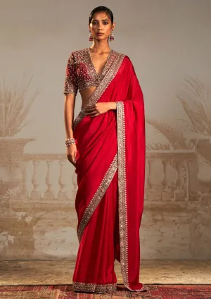 Lagan red sari set