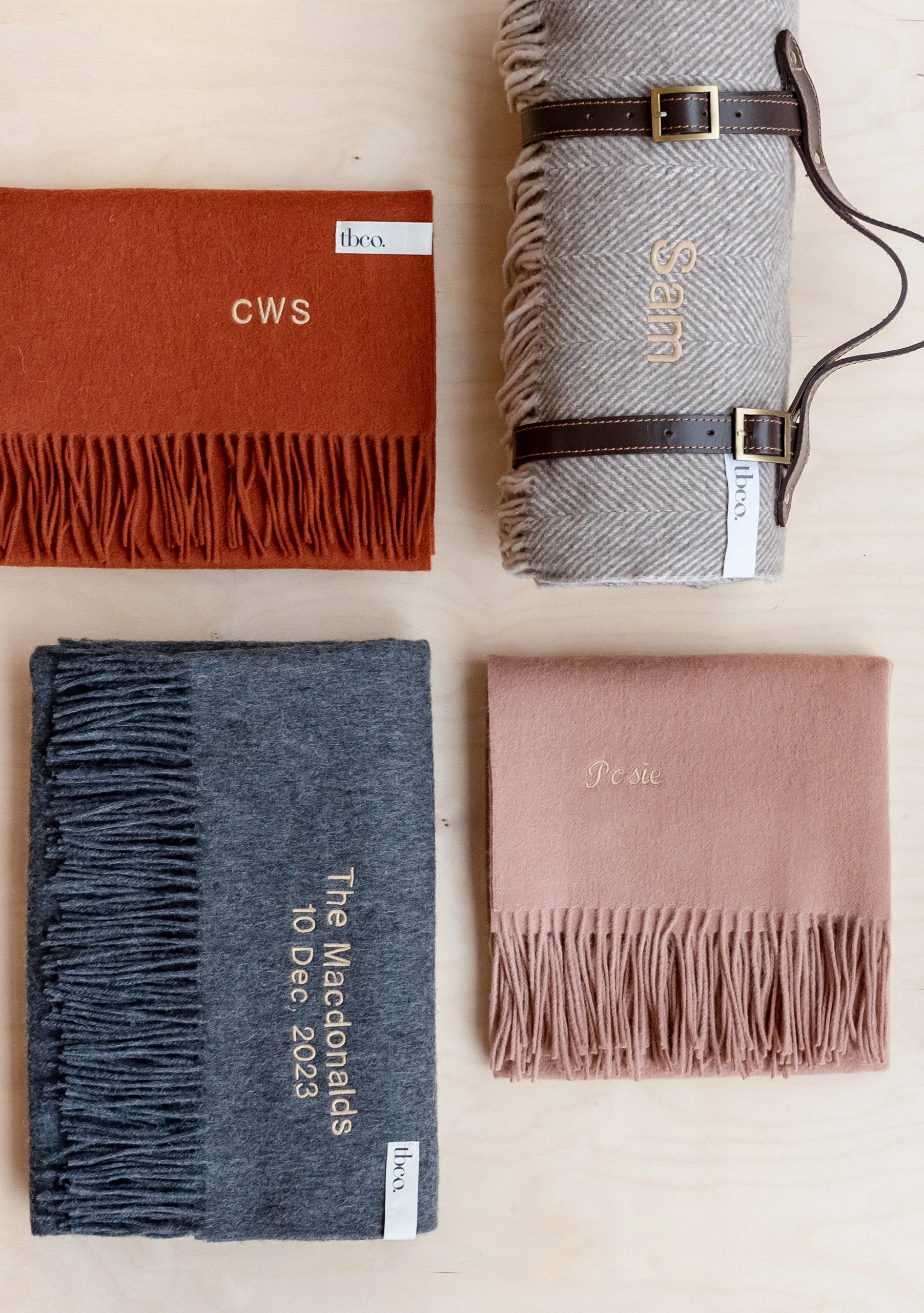 Lambswool Blanket Scarf in Rust Melange