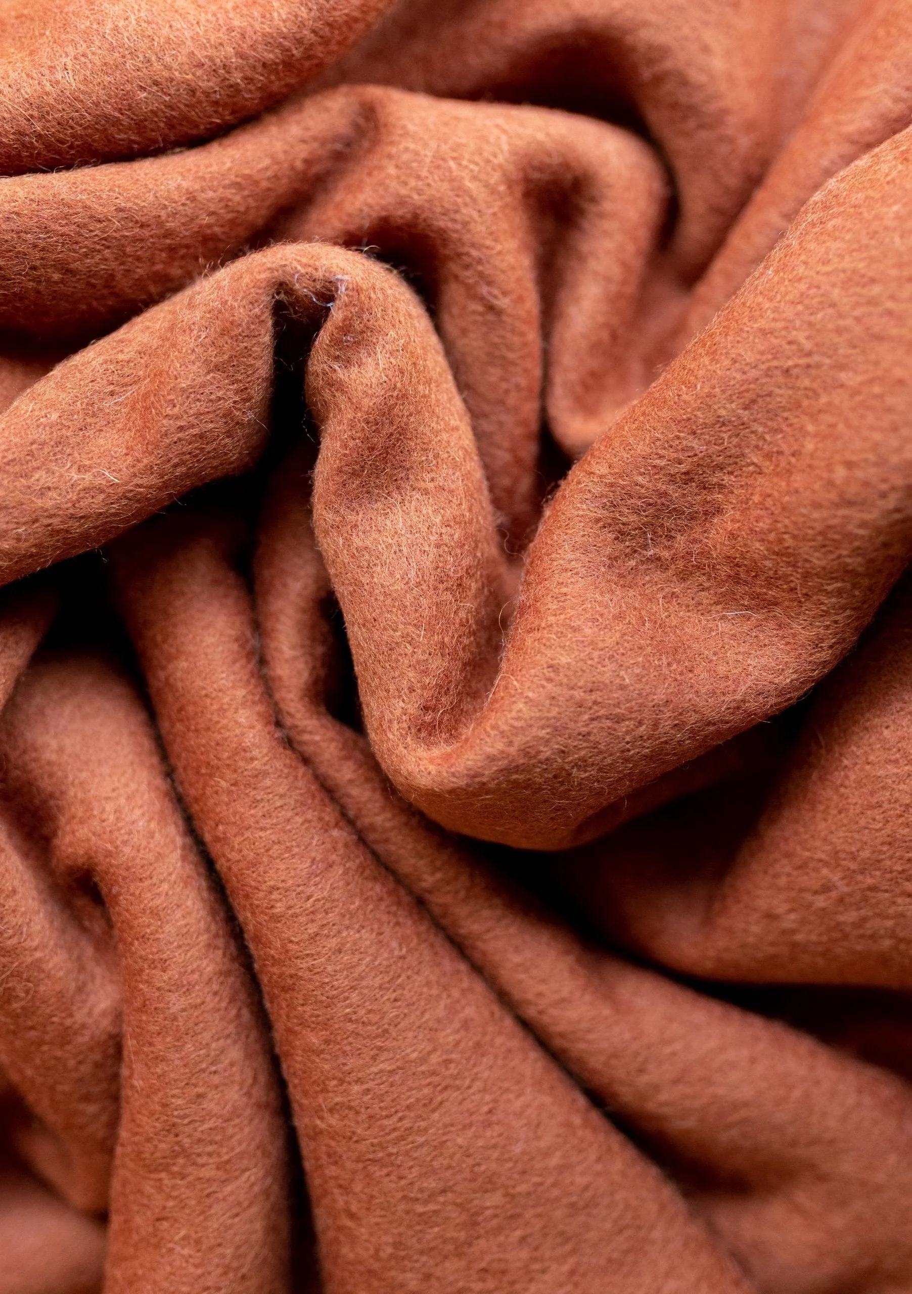 Lambswool Blanket Scarf in Rust Melange