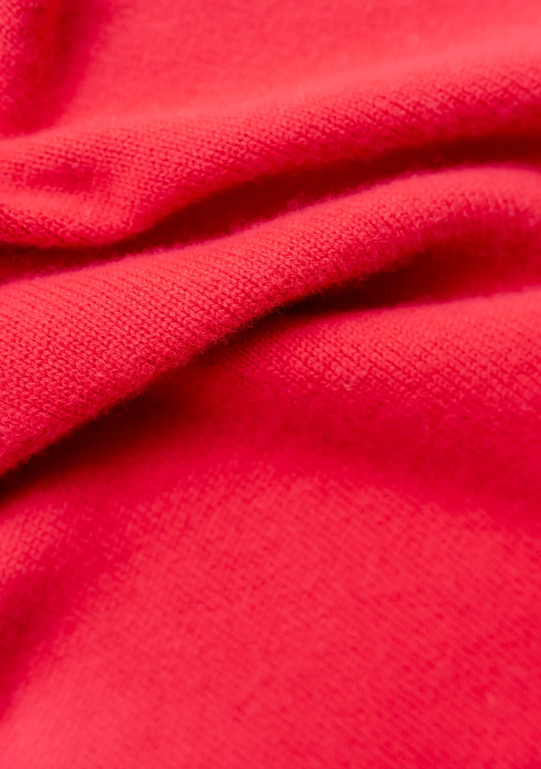 Large Merino Triangle Scarf in Red