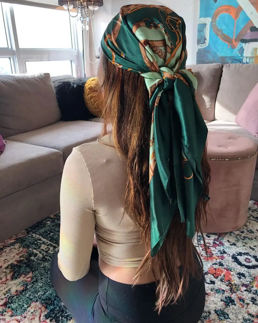 Large Silk Satin Scarves For Women