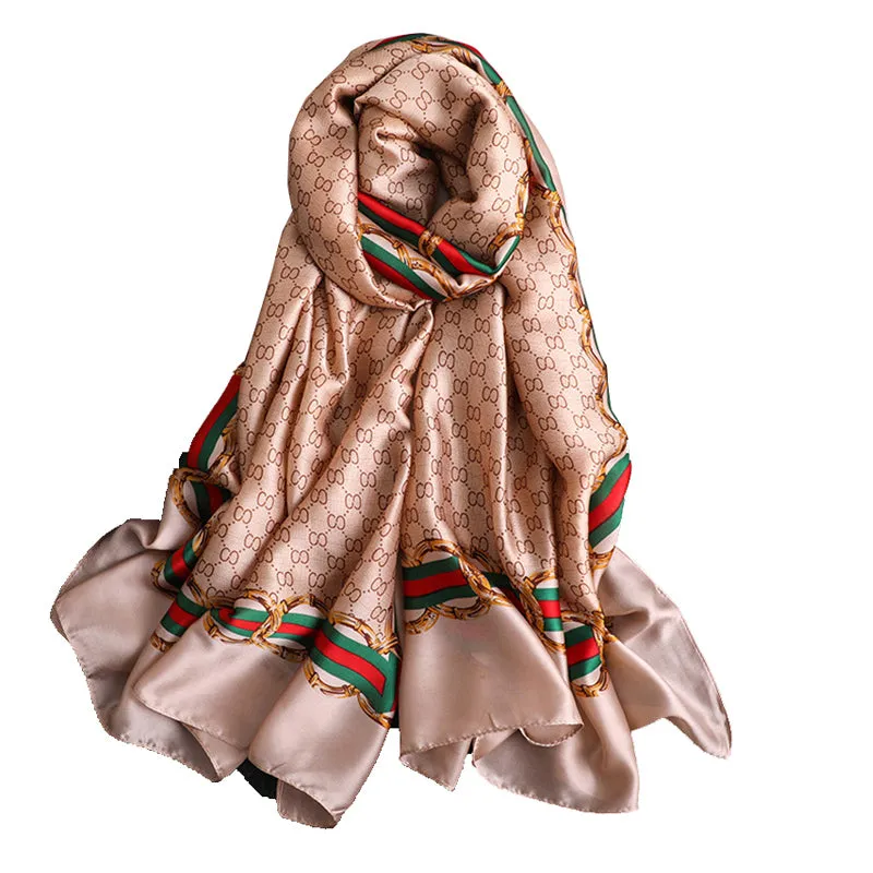 Latest printed brand  long muslim wrap scarves silk shawl