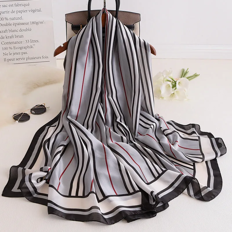 Latest printed brand  long muslim wrap scarves silk shawl