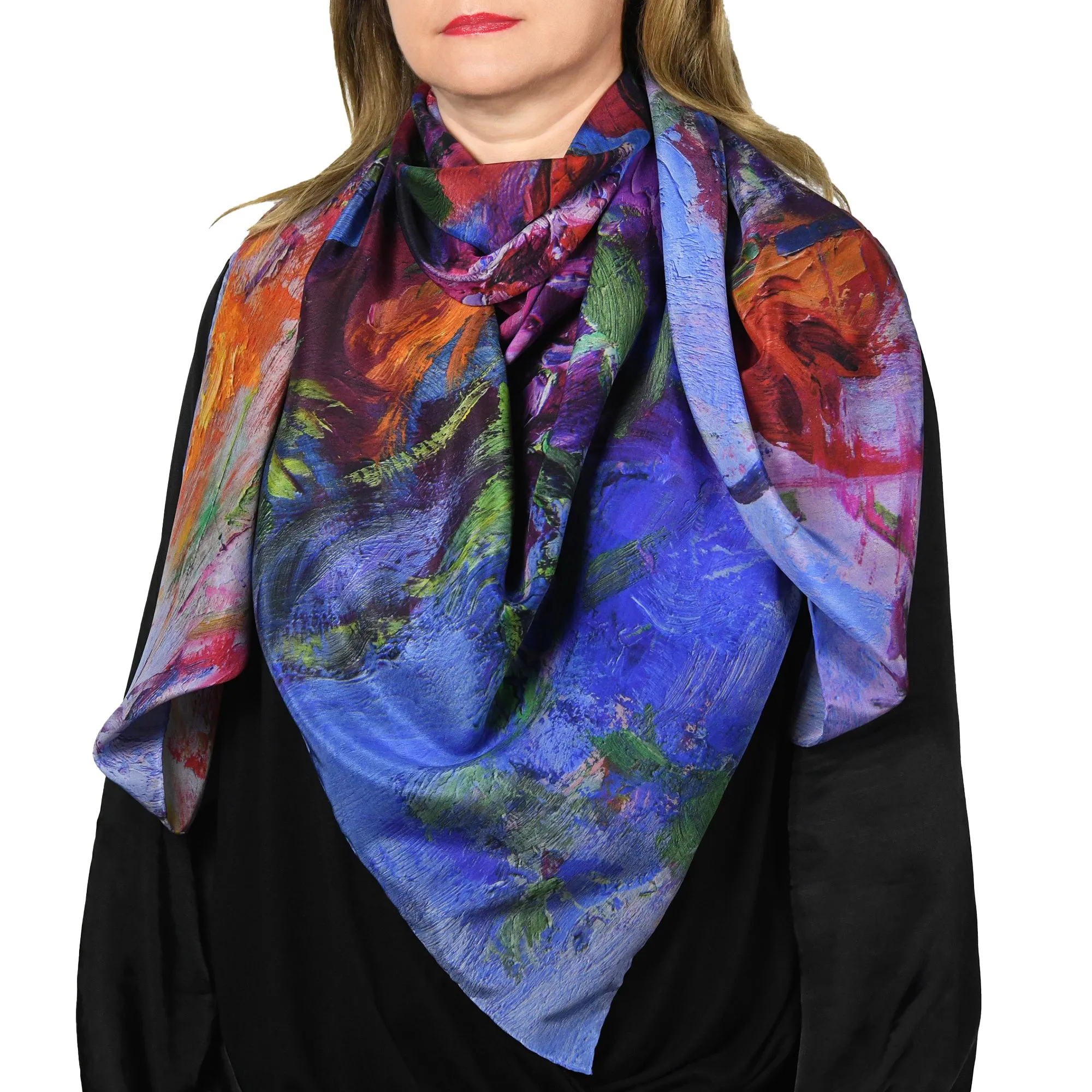 Lavender Dream, 53-inch Square Italian Silk Scarf