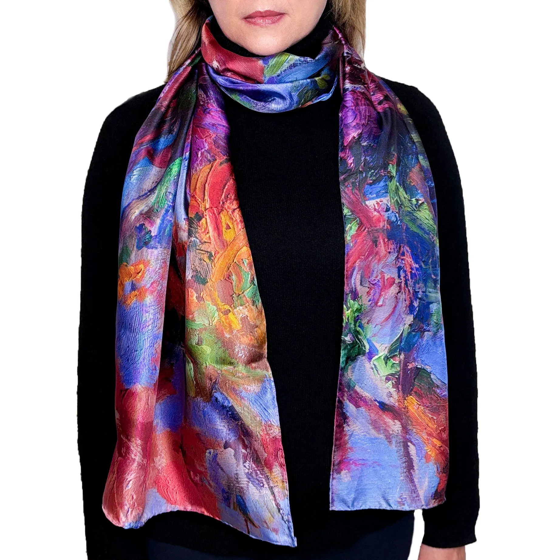 Lavender Dream, 75x16-inch Long Italian Silk Scarf