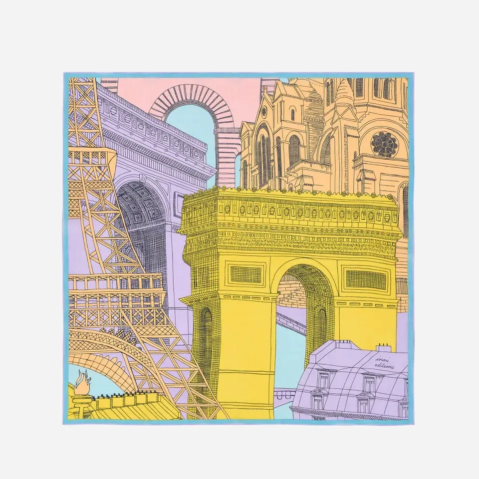 LAVENDER PARIS SQUARE SCARF