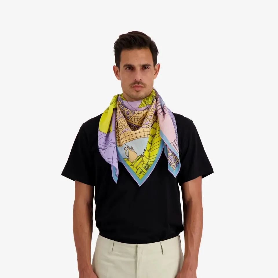 LAVENDER PARIS SQUARE SCARF