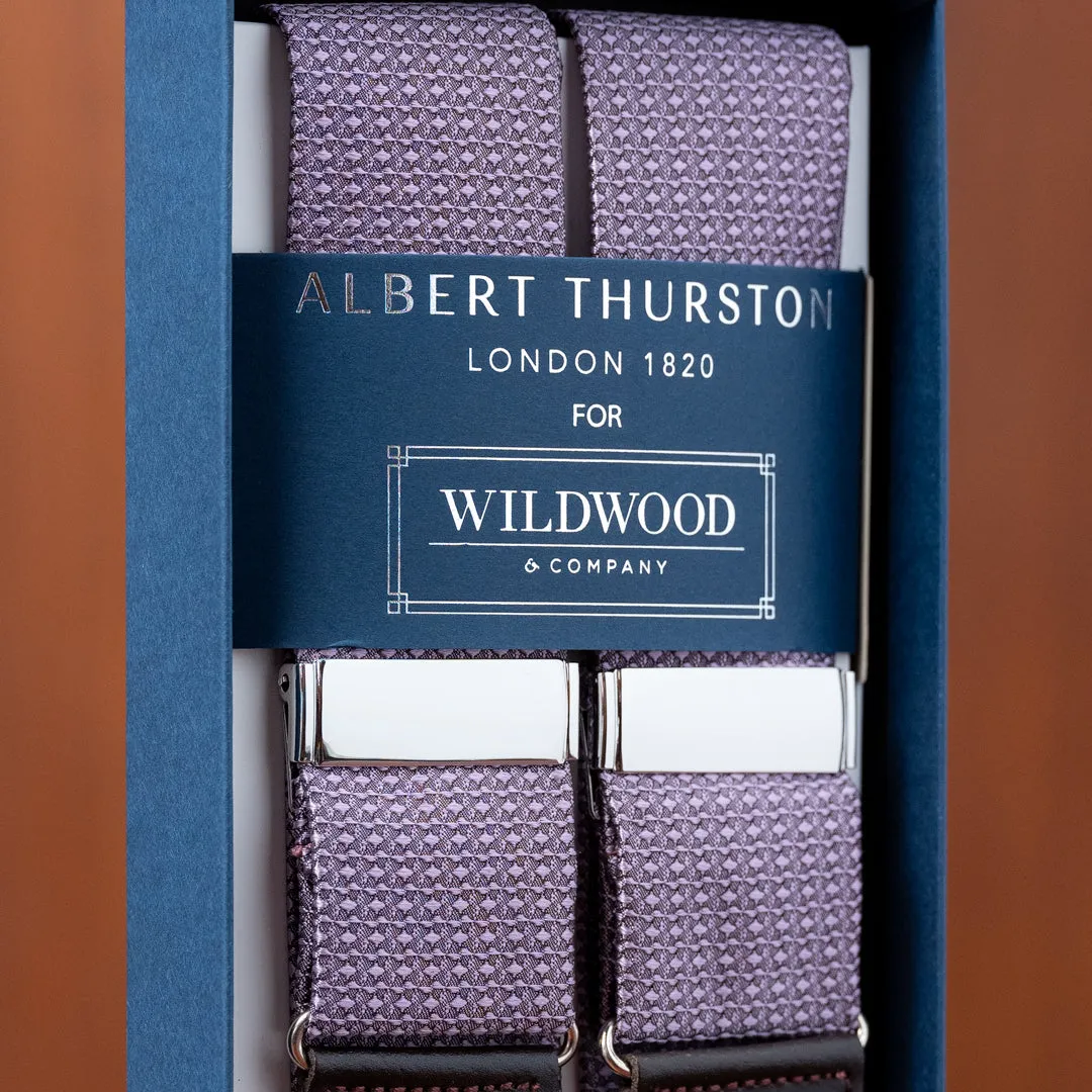 Lavender Solid Textured Silk Suspenders