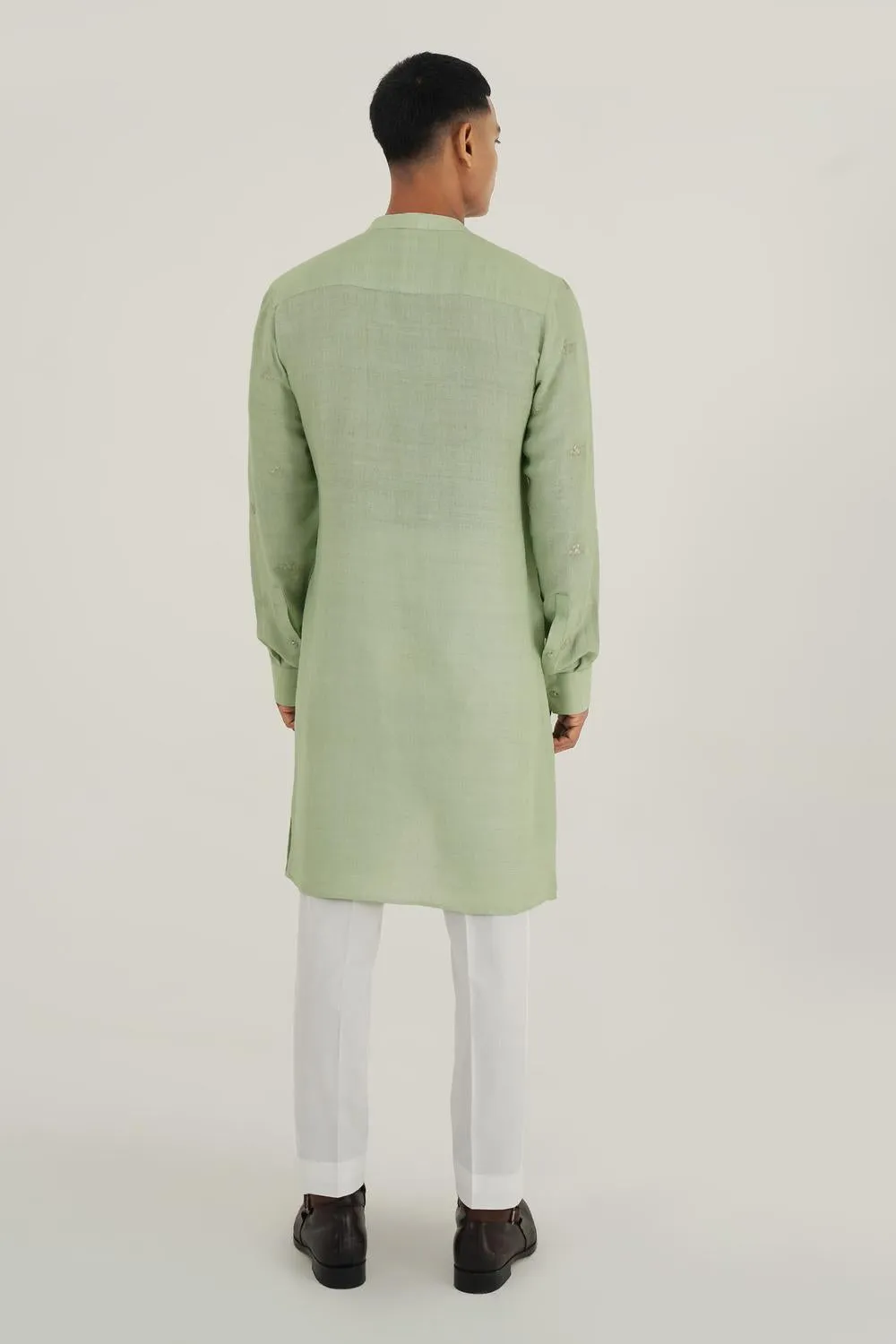 Layered Silk Kurta Set With Metallic Embroidery