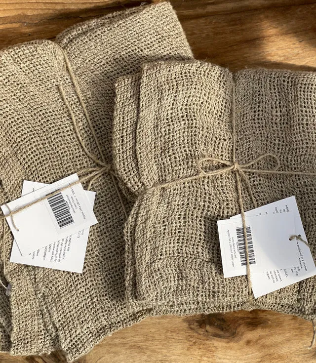 Leno Natural Knitted 100% Linen Throw/ Large Scarf