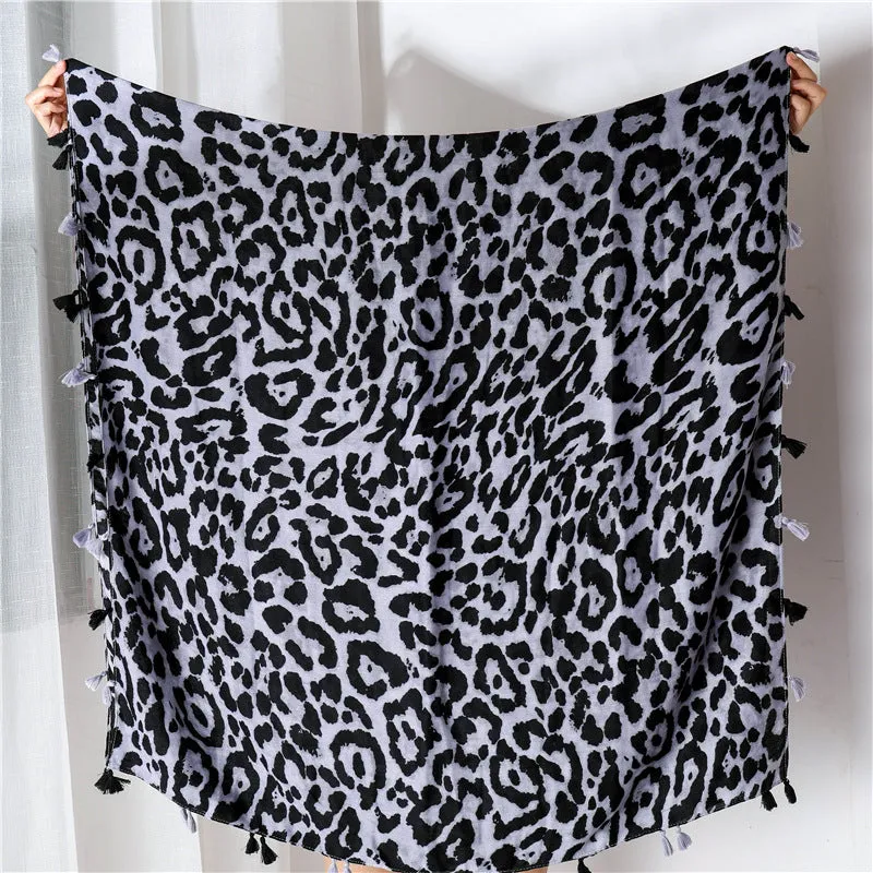 Leopard Print Infinity Long Scarf Wrap Shawl for Women Ladies Girls- 4 Colors