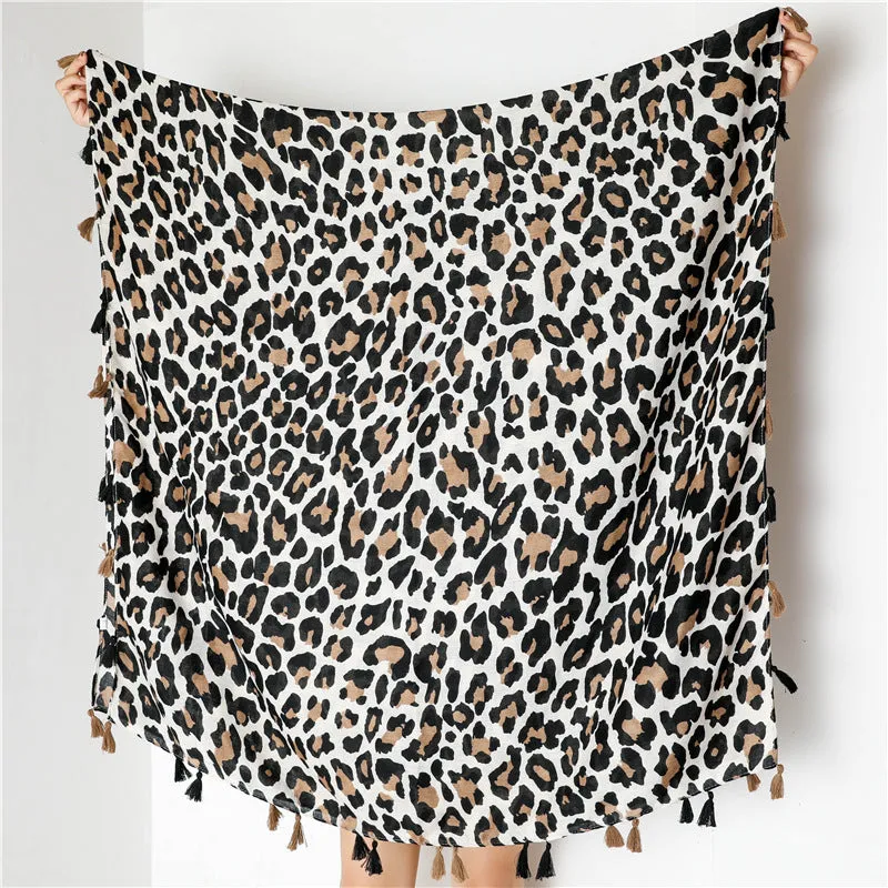 Leopard Print Infinity Long Scarf Wrap Shawl for Women Ladies Girls- 4 Colors