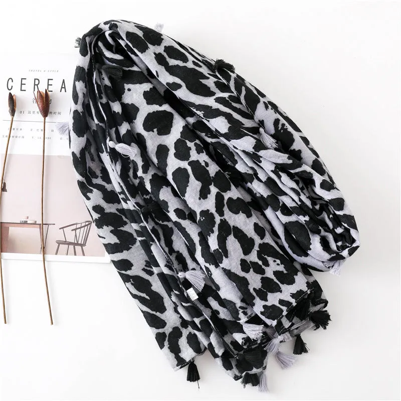 Leopard Print Infinity Long Scarf Wrap Shawl for Women Ladies Girls- 4 Colors