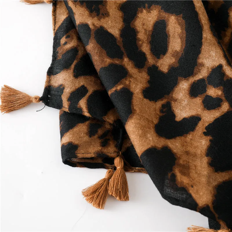 Leopard Print Infinity Long Scarf Wrap Shawl for Women Ladies Girls- 4 Colors