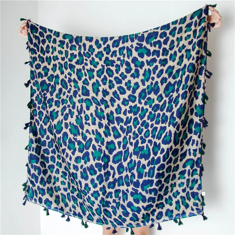 Leopard Print Infinity Long Scarf Wrap Shawl for Women Ladies Girls- 4 Colors