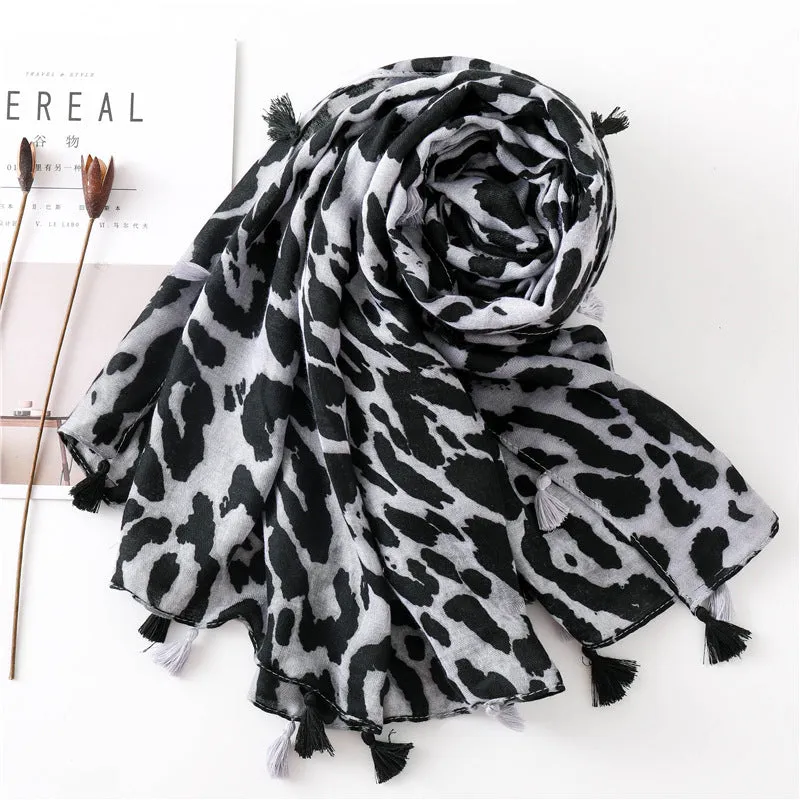 Leopard Print Infinity Long Scarf Wrap Shawl for Women Ladies Girls- 4 Colors