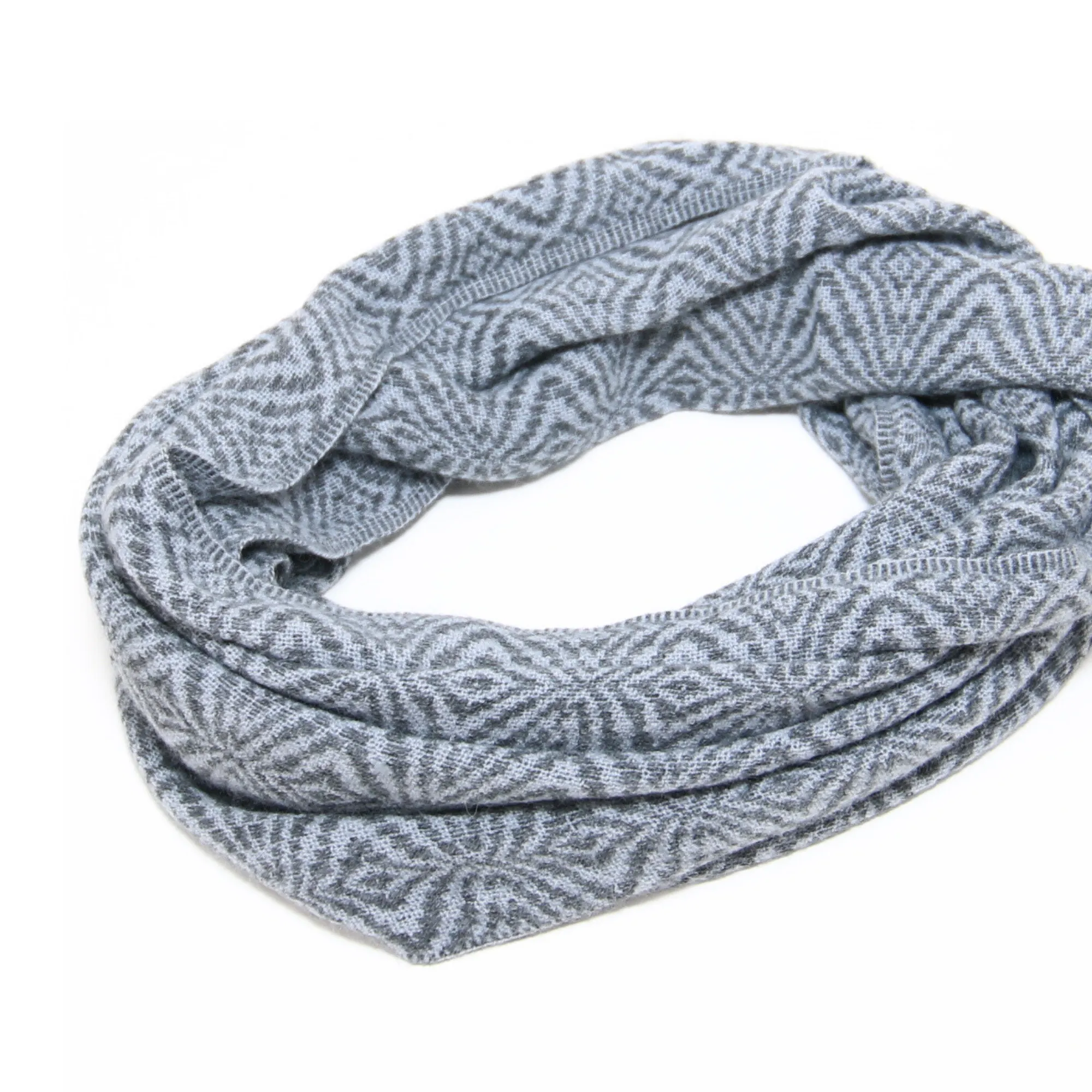 Light Gray Blue Alpaca Infinity Scarf
