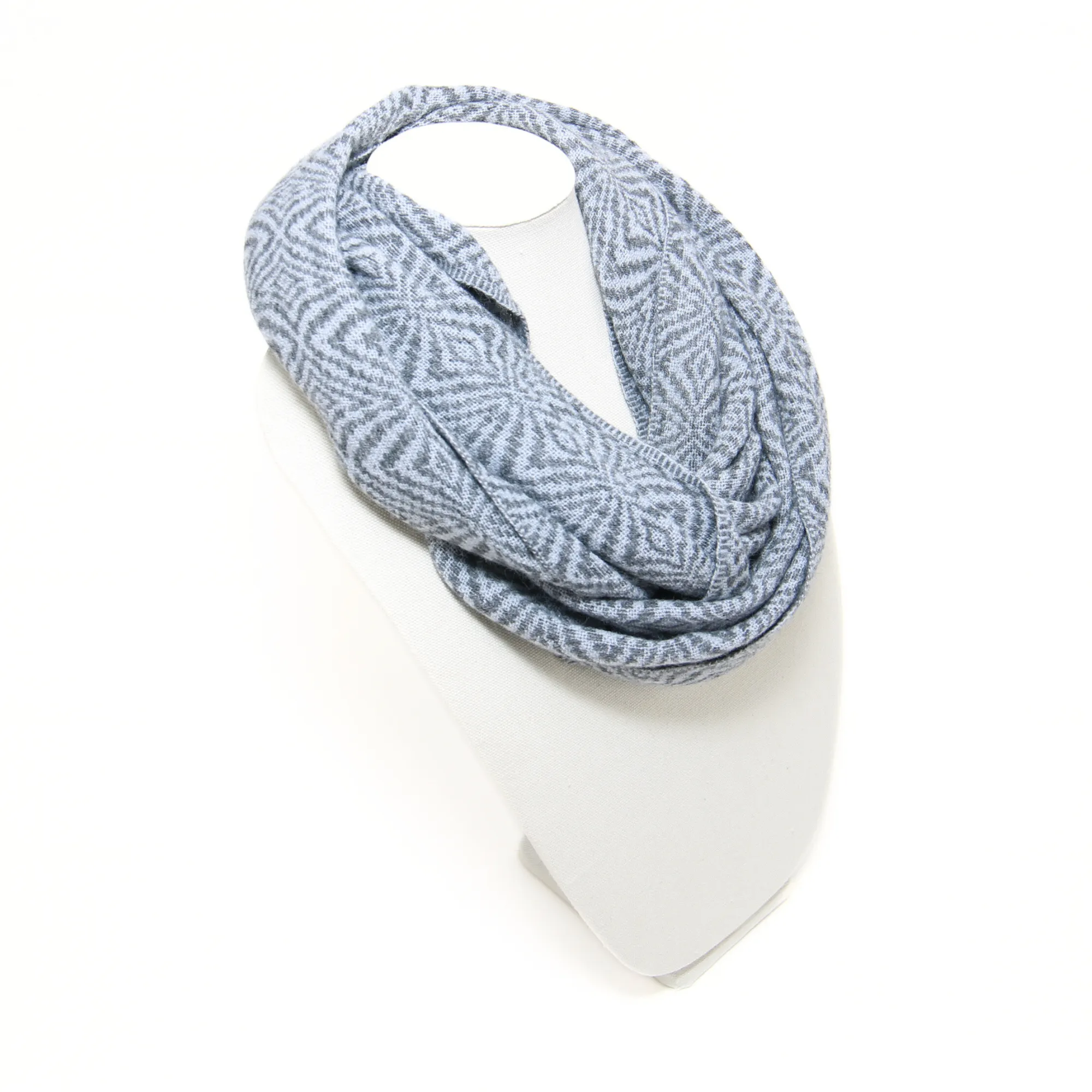 Light Gray Blue Alpaca Infinity Scarf