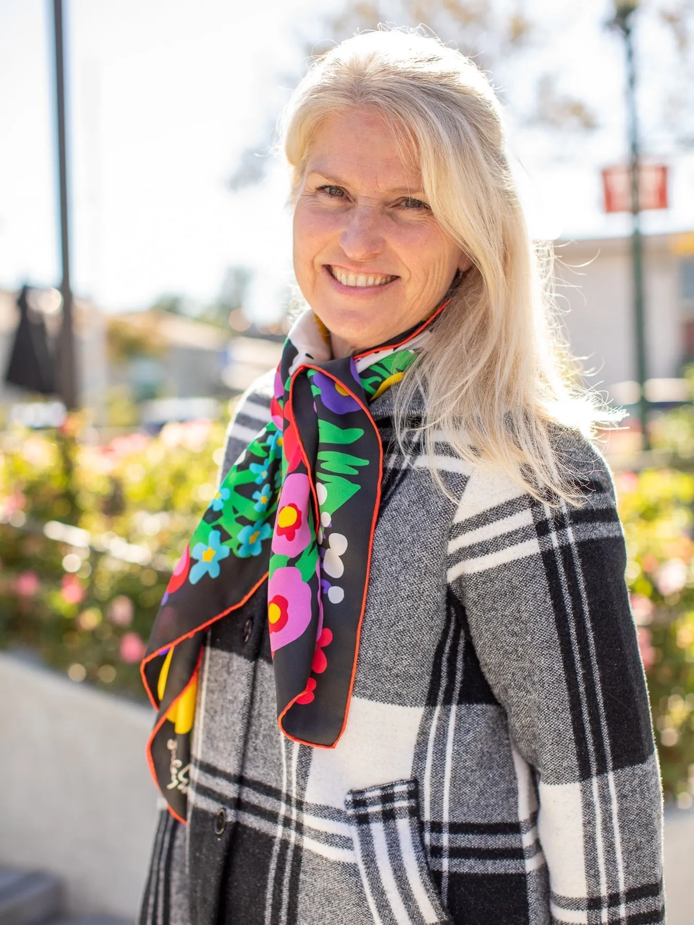 LILLIAN silk twill scarf Garden Party