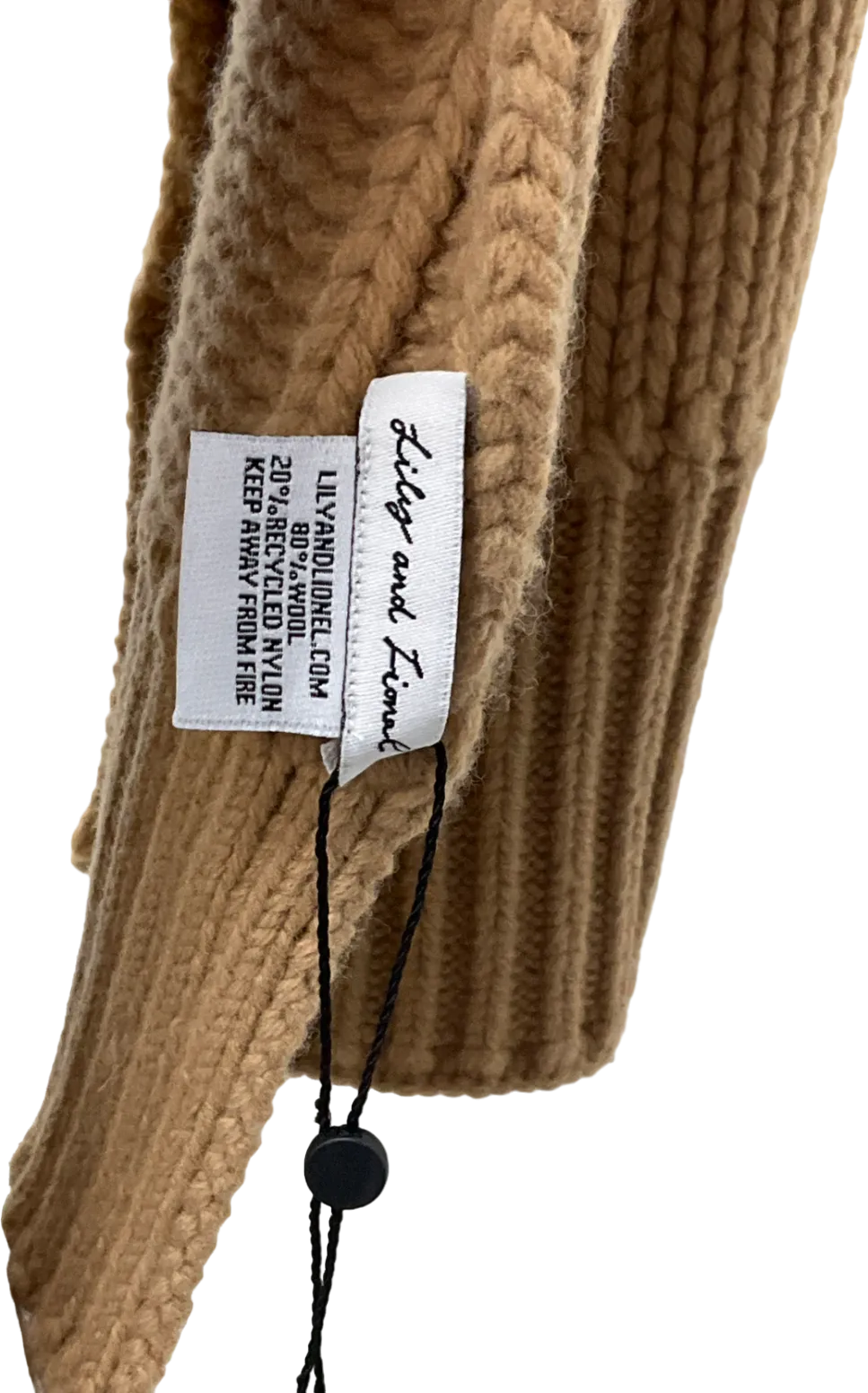 lily and lionel Selma Wool Blend Scarf In Brown Wool Blend One Size