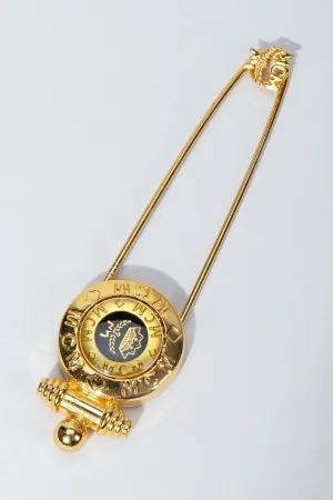 Logo Safety Pin Brooch