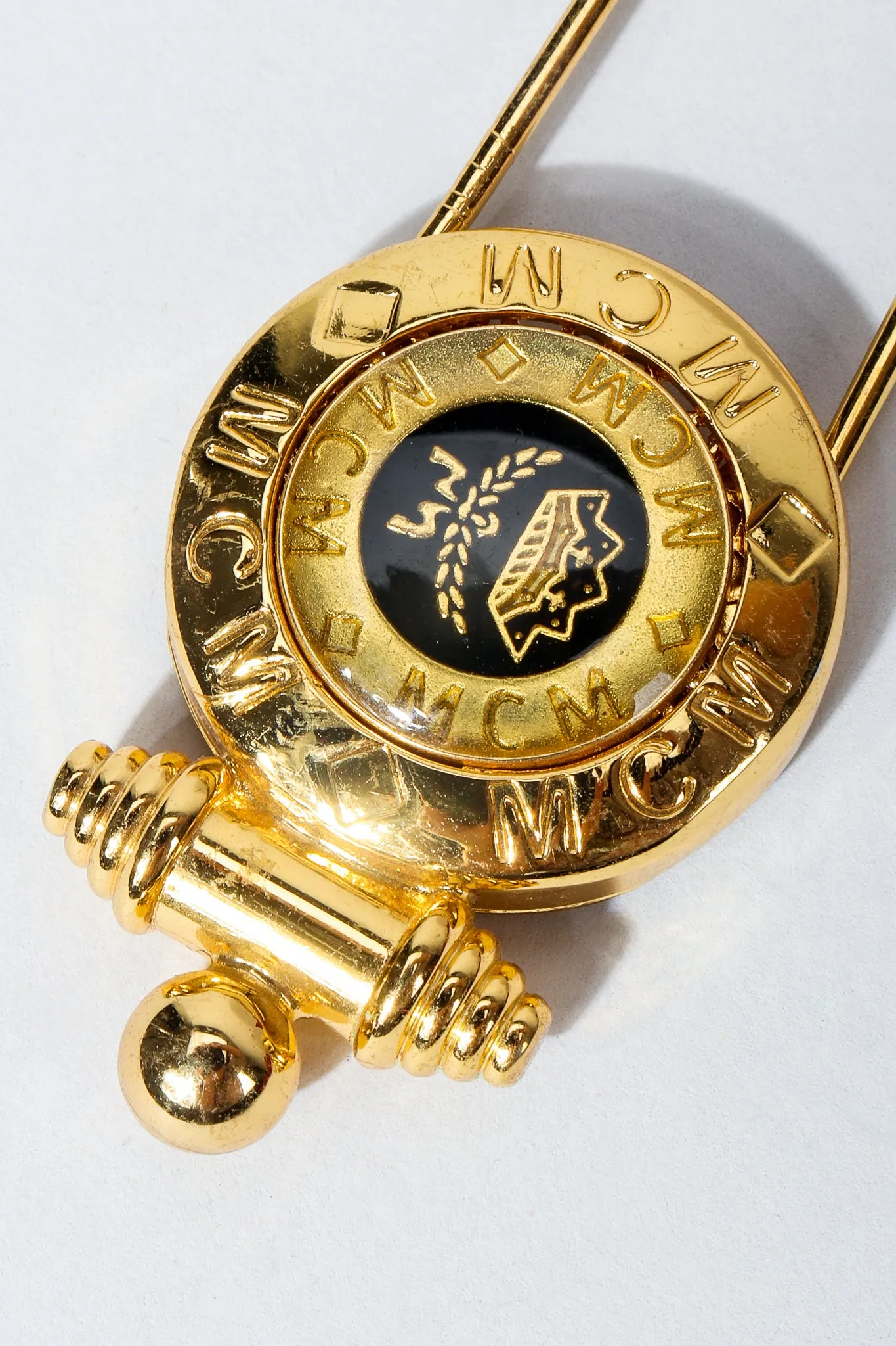 Logo Safety Pin Brooch