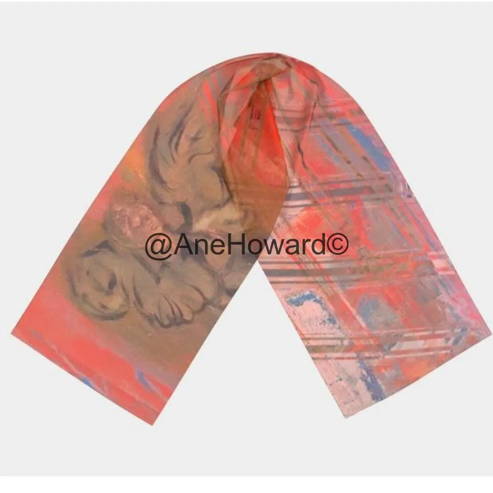 Long Silk Scarf Love in the City of Angels