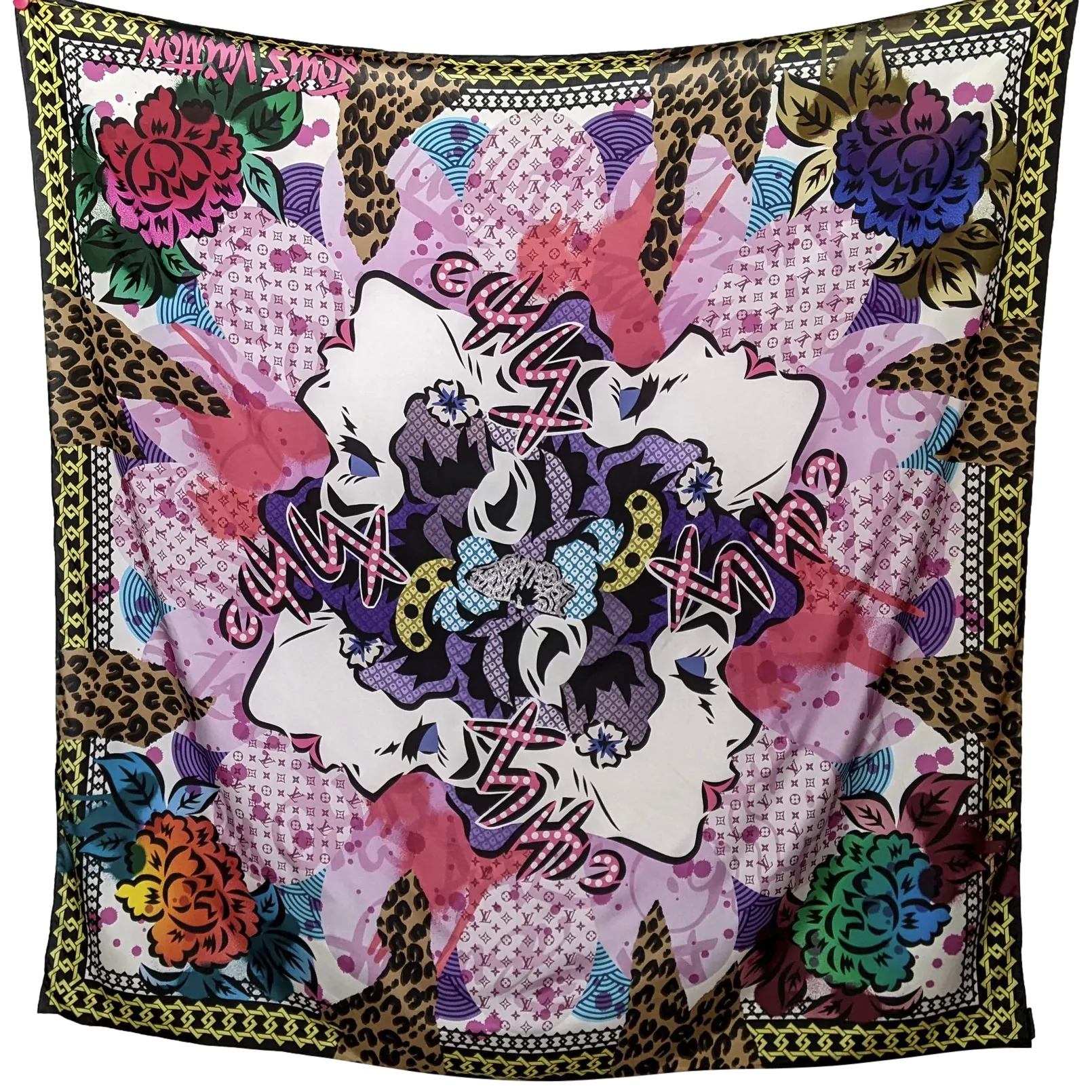 Louis Vuitton & Aiko 2013 Limited Japanese Kimonos Artist Scarf Silk Shawl 140, Mint!