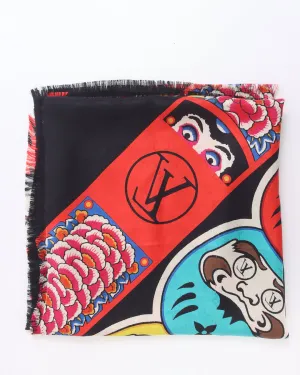 Louis Vuitton Black Silk Monogram Chinese New Years Shawl